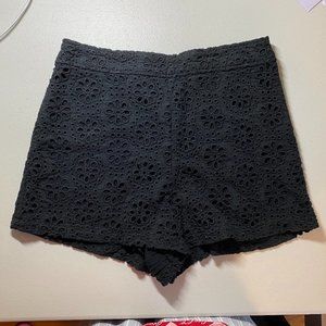 Abercrombie & Fitch Black Lace Eyelet Shorts